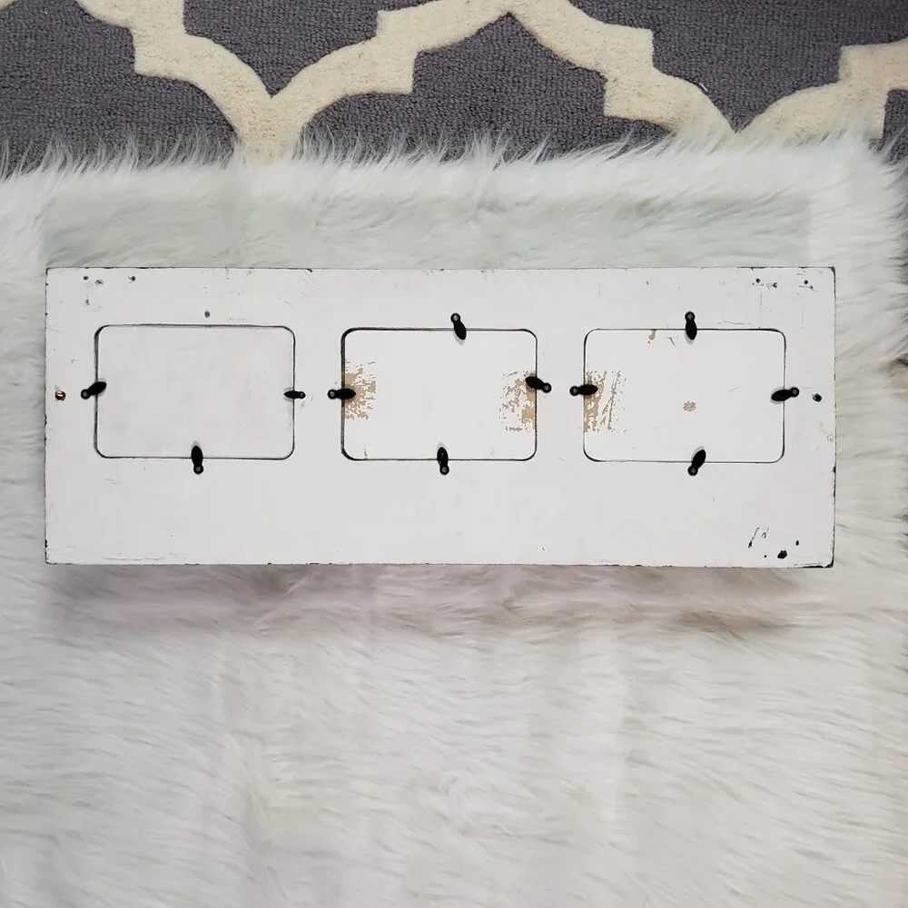 Vintage Signed Artsy Beachy Shabby chic Coastal Wall 2 Hook Shelf